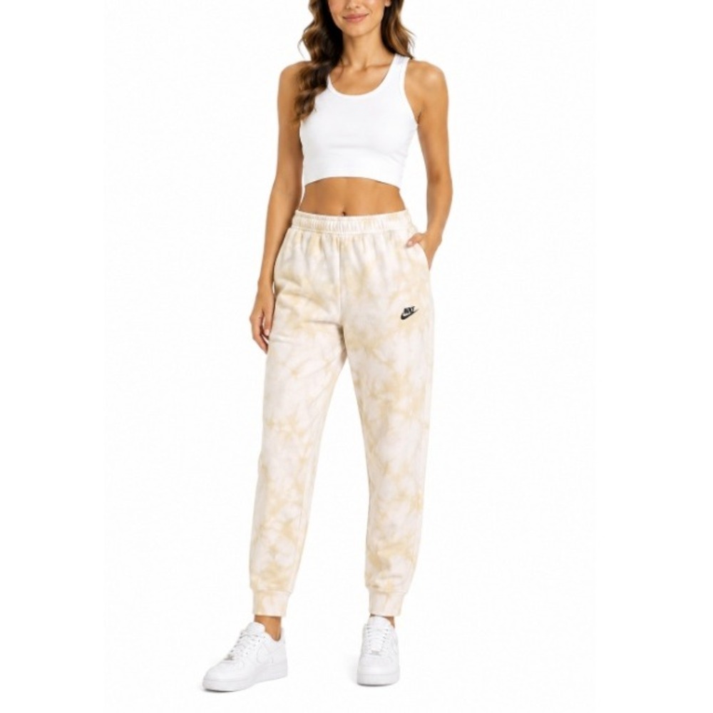 Nike Women's Peach Cream Tie Dye Sportswear Club Fleece Joggers Size XXL